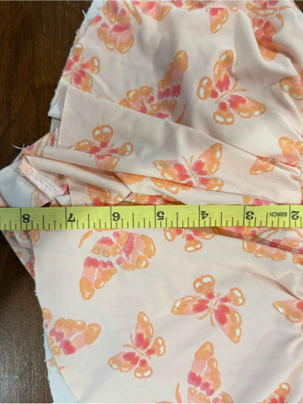 Girls Pink Butterfly Print Ruffle Skirt